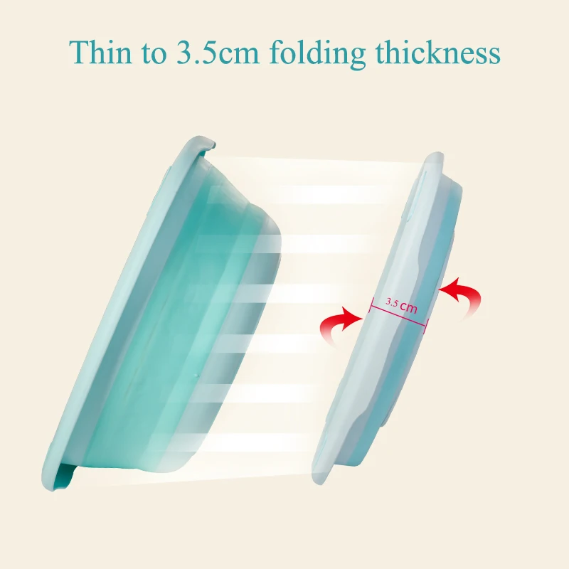 Portable Baby Folding Basin Silicone Washbasin Collapsible Thicken Tourism Children Wash Water Holder Foldable Footbath Basin