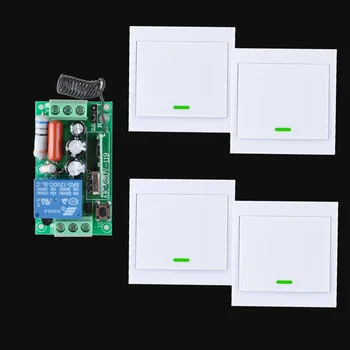 

Home Smart AC 220V 10A Receiver Wireless Remote Control Switch Wall Panel Remote Transmitter Hall Bedroom Ceiling Lights Lamps