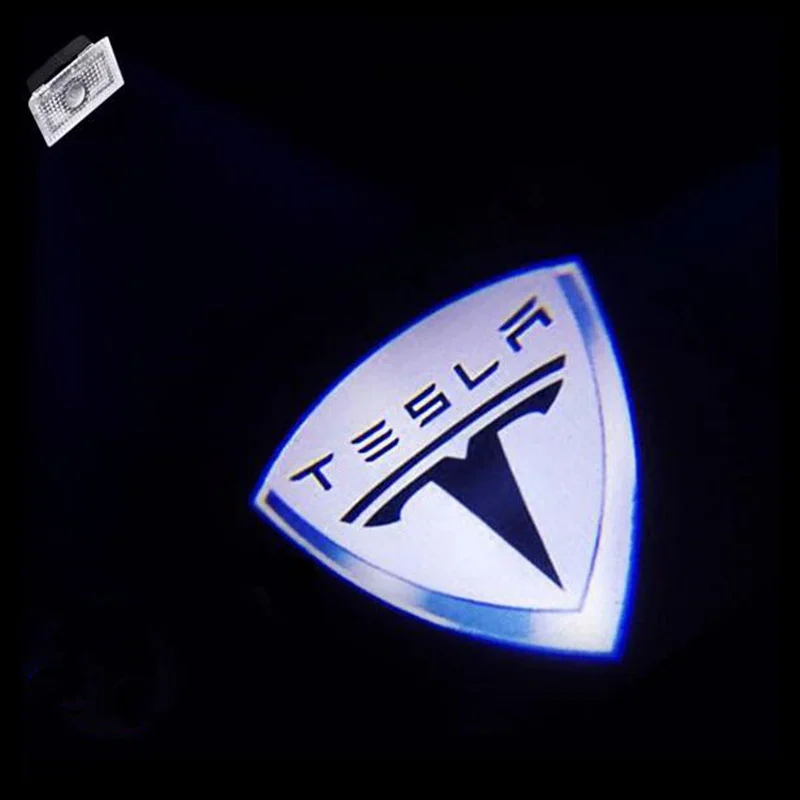2 шт./лот, Автомобильный светодиодный светильник-привидение, добро пожаловать, лазерный логотип, проектор, дверная лампа для Tesla, модель S, модель X, модель 3, модель Y