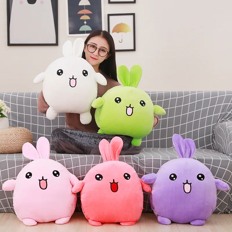 

New down cotton pillow five-color cartoon rabbit elastic plush toys software doll birthday gift for girlfriend super cute