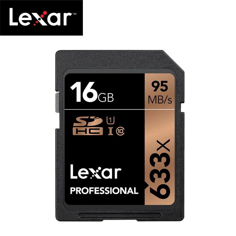 Lexar 633x16 Гб оперативной памяти, 32 Гб встроенной памяти, 64 ГБ, класс 10 SD карта SDHC/SDXC карты памяти SD карты 128 ГБ 256 95 МБ/с. для зеркальной однообъективной камеры/HD камера