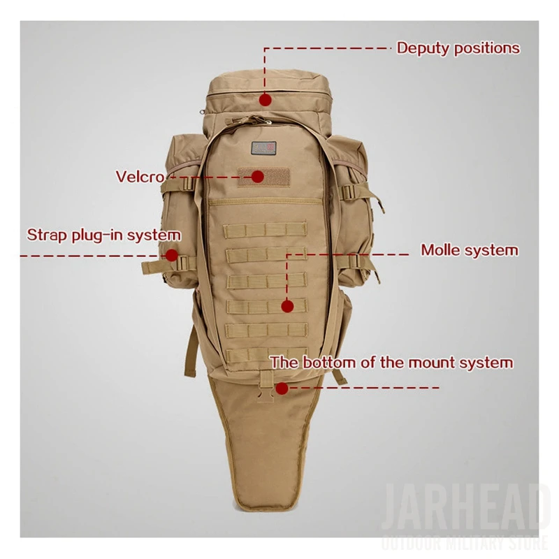 Mochilas de Viagem dos Homens Militar Combinado Mochila Grande Capacidade Multifuncional Rifle Trekking Tático Assalto 911 60l 10 High Quality Esporte e Lazer