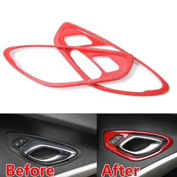 

BBQ@FUKA Free Shipping Newest Car Interior Door Handle Trims Outlet Ring Covers ABS Car Styling Fit For Chevrolet Camaro 2016-17