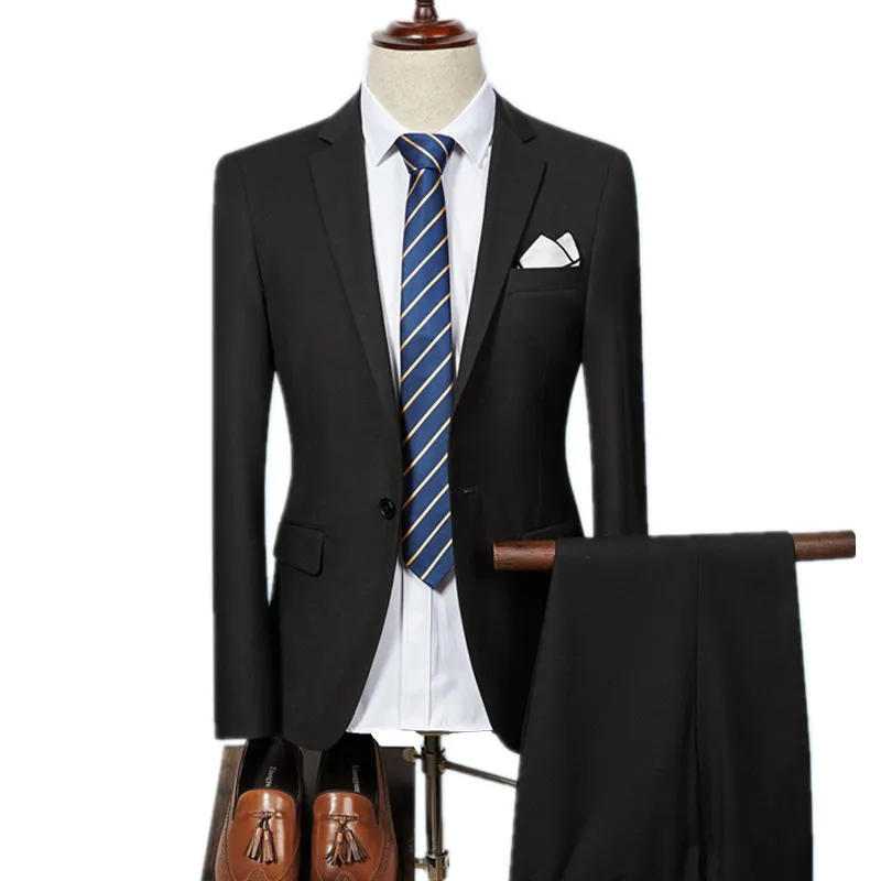 2017 Spring Autumn the new high quality single breasted slim fit suits Men's business suits dress (jacket+pant)