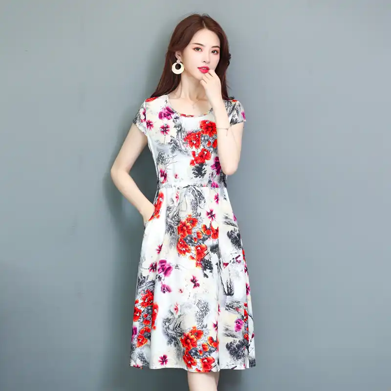 Vestidos de verano para mujer nuevo 2019 de mediana edad