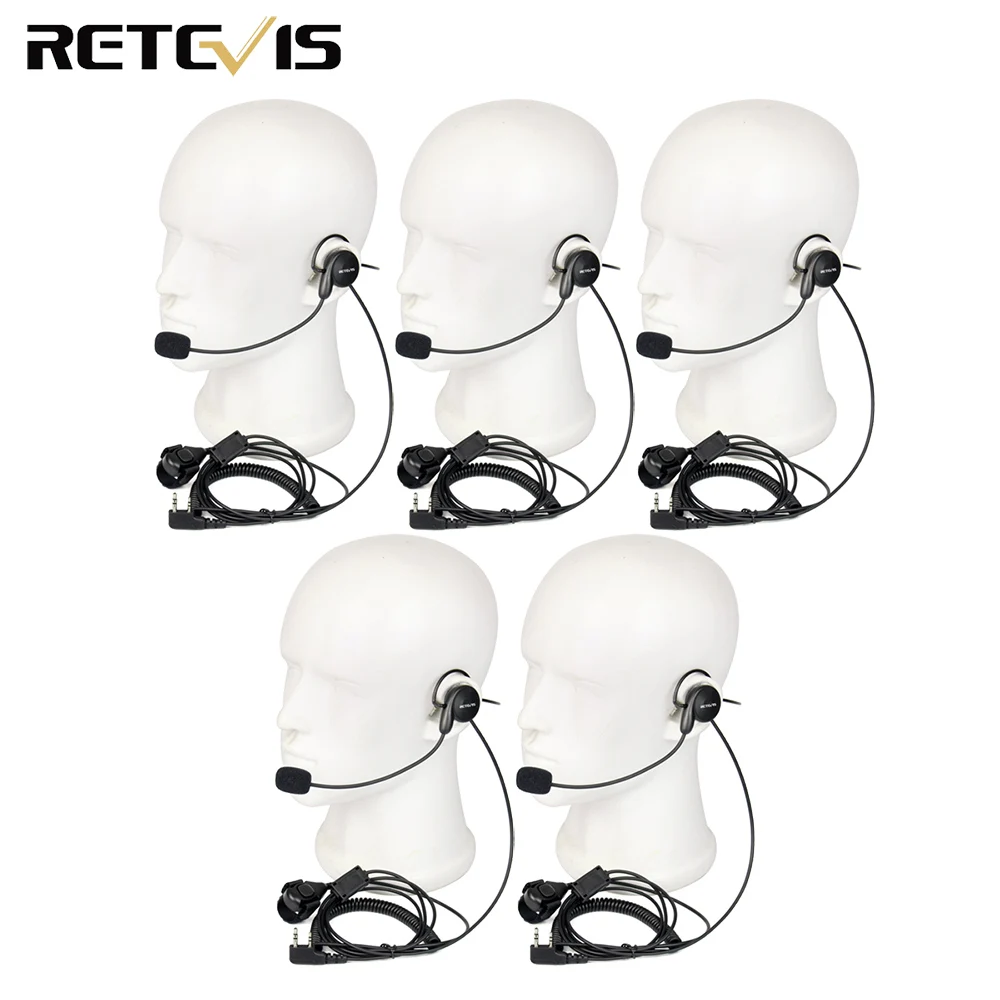 5 шт. Retevis 2 контактный наушник Mic PTT для Kenwood Baofeng UV 5R 888S H777 RT5R RT5 PUXING TYT Walkie Talkie C9029A|walkie
