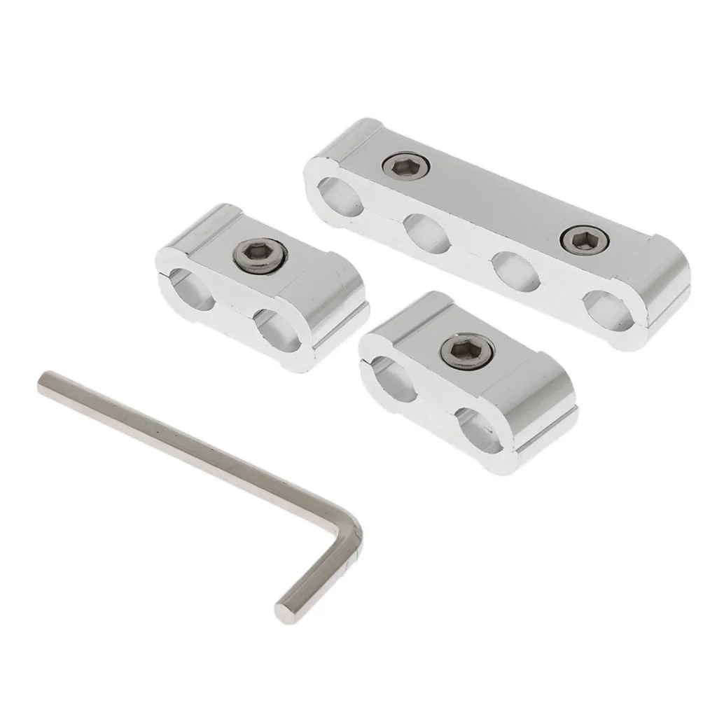Set of 3 4 Hole Spark Plug Wire Separator Clamps Durable for 8/9/10mm High Quality Aluminum