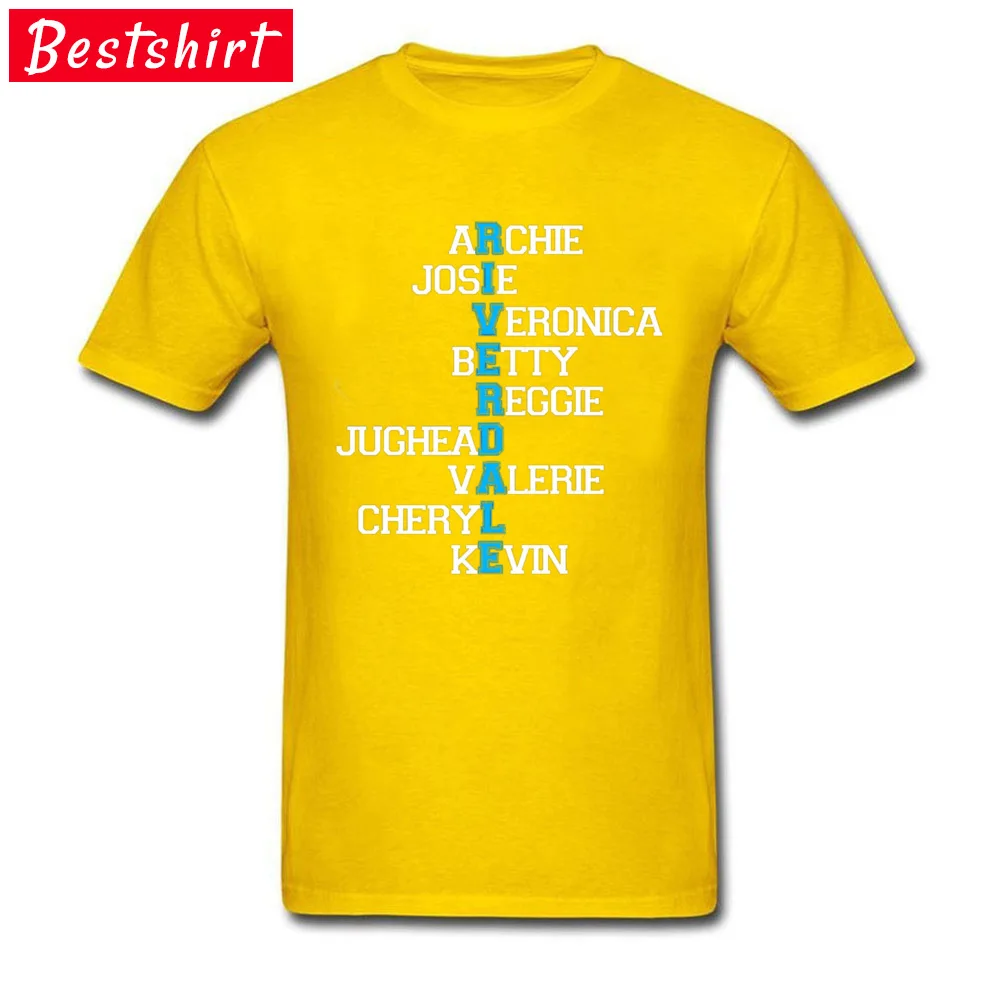 CustomCustom Short Sleeve Tops Shirt Thanksgiving Day 2018 Hot Sale Round Collar 100% Cotton T-Shirt Men T Shirts Riverdale C  Riverdale C yellow