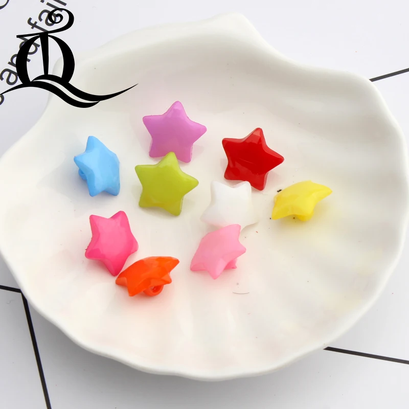 

100pcs 16.5mm mix stars Resin Mini Tiny Button Sewing Tools Decorative Button Scrapbooking Garment DIY Apparel Accessories