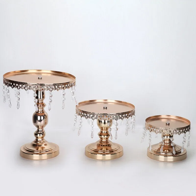 

Cake stand metal iron crystal pendant cupcake stand wedding party decoration supplier baking & pastry cake dessert tools 2 color