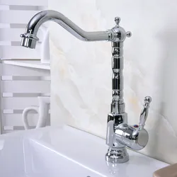 Polished Chrome Brass Swivel Spout One Hole/Handle Kitchen/Bar Bathroom Sink Faucet Hot&Cold Mixer Tap anf928