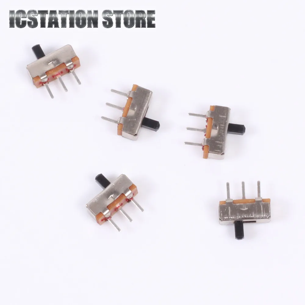 

100pcs SS12D00G3 Slide Switch 2 Position SPDT 1P2T 3Pin PCB Panel Mini Vertical Toggle Switches for DIY Electronic Accessories