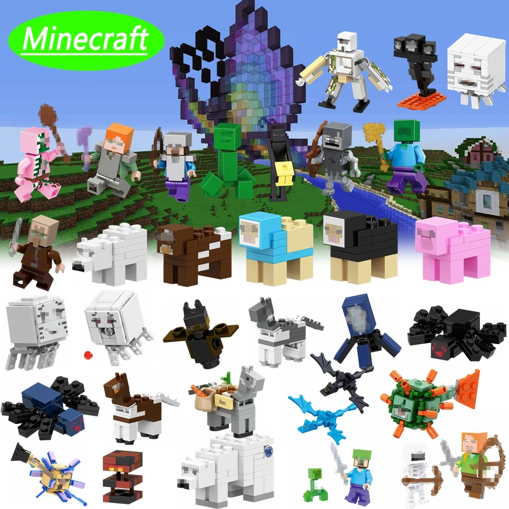 

Minecrafts Figures Legoings Animal Figures IronGolem Enderman Merry Christmas Zombie Pigman Model Building Blocks Toys Minecraft