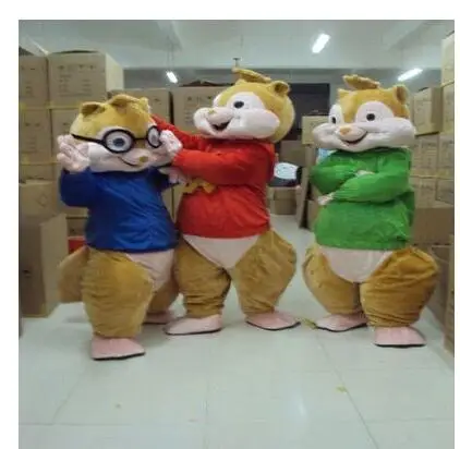 Горячая распродажа! Новый костюм талисман Alvin и the маскарадный бурундука