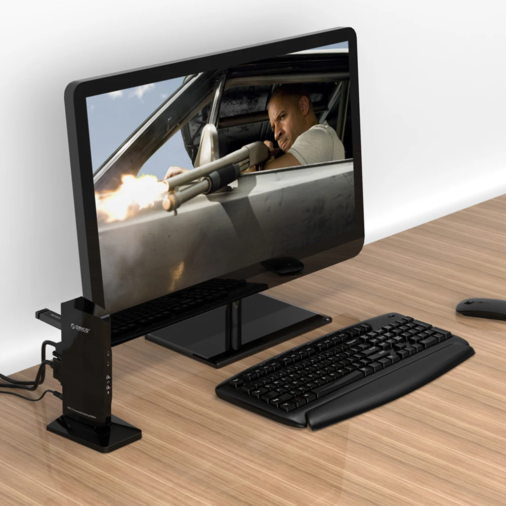 Док станция ORICO Micro B для DVI/LAN/USB3.0 * 2/USB2.0 2/аудио внешняя Расширительная видеокарта