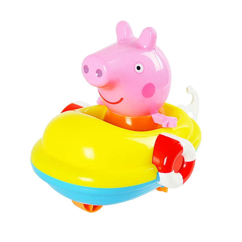 peppa pig Classic Toys water toys Bath Toy Pull the line boat to play amphibious children 5