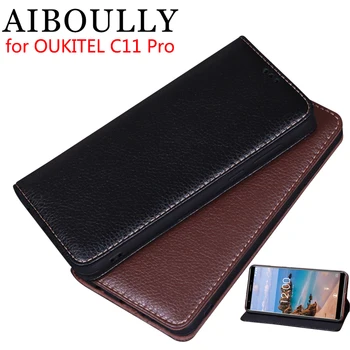 

AIBOULLY For OUKITEL C11 Pro Case Soft Silicone Back Flip Leather Cover Original For C11 Pro Case Hard Fundas Phone Bag Capas