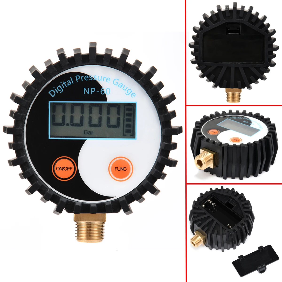 

1pc New NP-60 G1/4 Digital Pressure Gauge 0-200PSI Battery Power Gas Tester Tool DC 3V