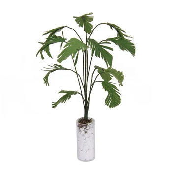 

1/12 green banana tree in white bottle for Doll House Miniature Garden Accessories