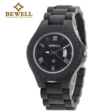 BEWELL мужские часы деревянные часы ручной работы бизнес Ретро дизайн Топ бренд дисплей Дата кварцевые деревянные часы время специальные повседневные 129A