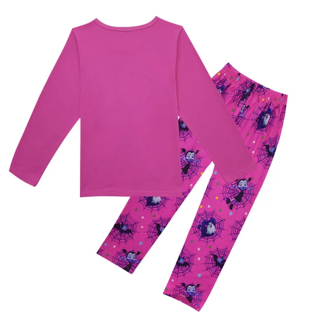 3-9Years Cartoon Vampirina Two-piece Toddler Girl Clothing Set Spring Autumn 2018 Kids Girls Clothes Sets Children Pajamas Set
