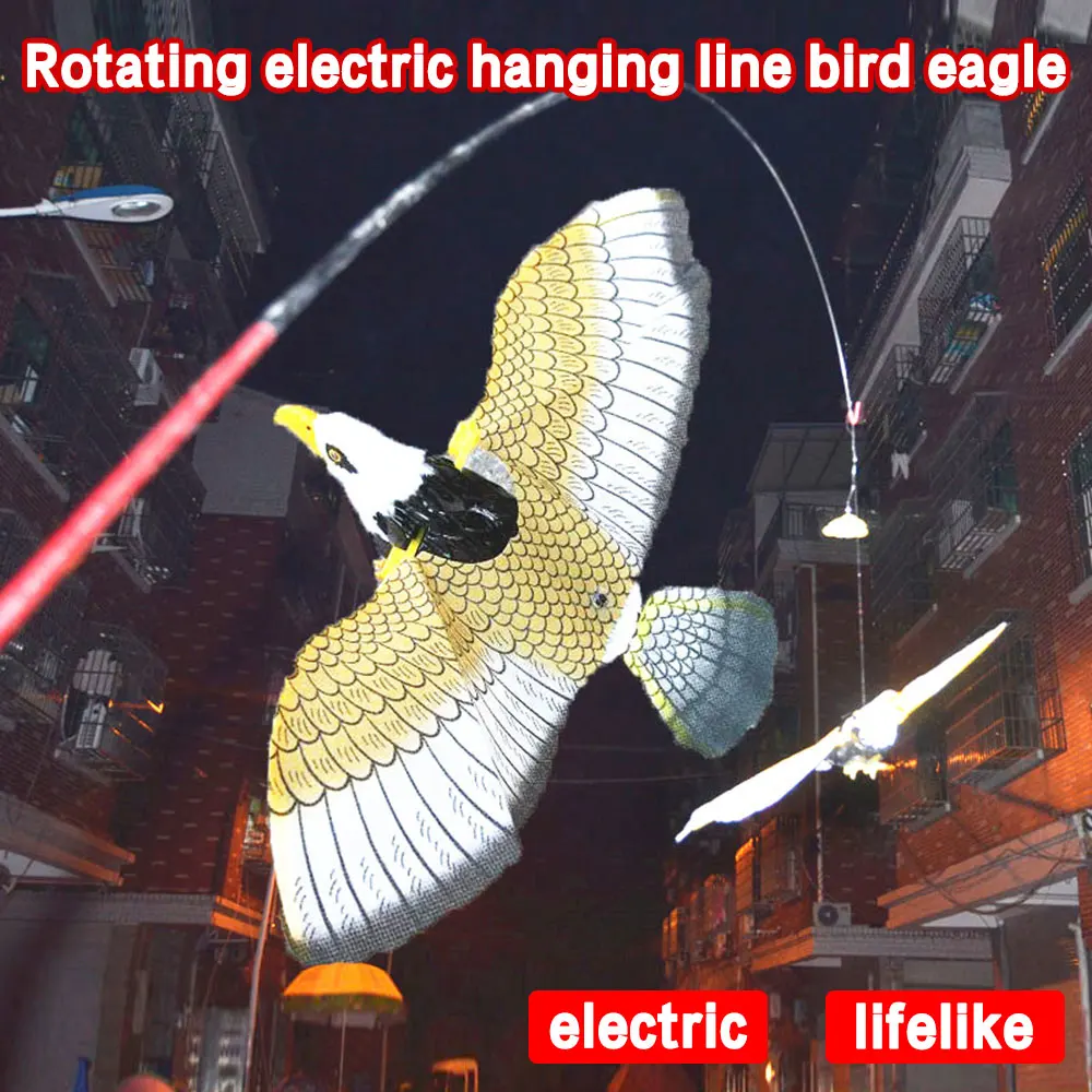 

Plastic Mixed Color Display Kids Toy Electric Flying Eagle Rotation Hanging Eagle Electric Novelty Ornaments