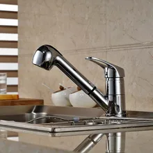 Выдвижной кухонный кран двойной опрыскиватель с одной ручкой отверстие сосуд Раковина Смеситель горячей и холодной воды