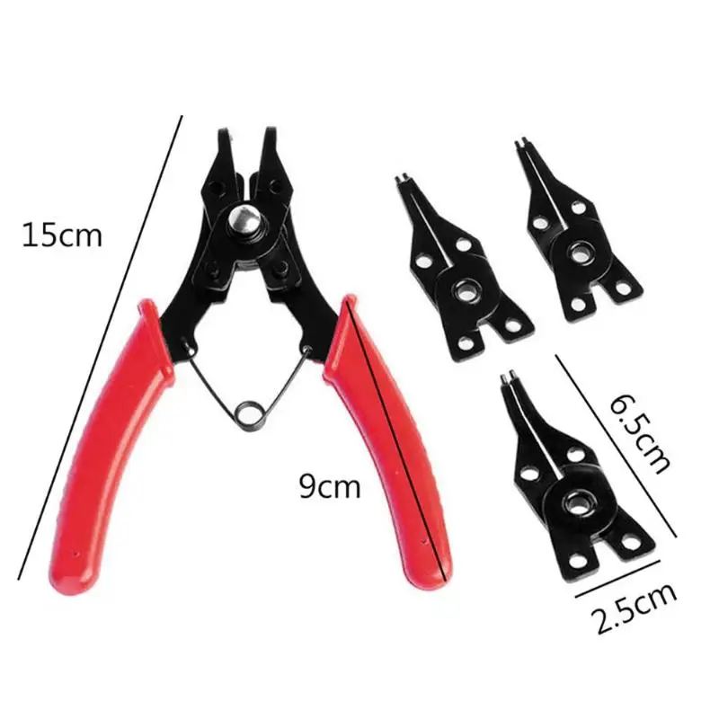 4in1 Set Spring Retaining Circlip Pincers Internal External Ring
