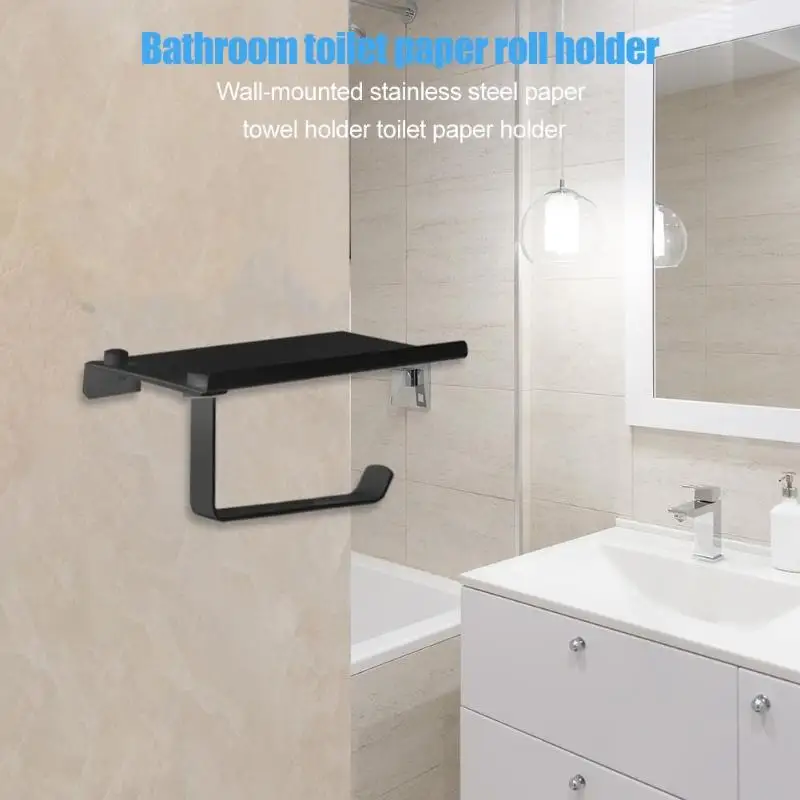 Настенный бумажный стеллаж для полотенец из нержавеющей стали, держатель рулона туалетной бумаги для ванной комнаты, стеллаж для хранения, Органайзер