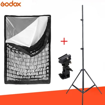 

Godox 50*70cm/60*60cm/60*90cm Umbrella Softbox+Black Grid+B Type+2M Light stand kit for Photography photoflash Flash Speedlight