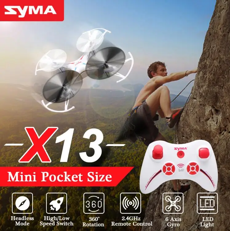

SYMA X13 4 Channel 6-Axis RC Helicopter Mini Quadcopter Drone Throwing Flight Headless without Camera USB Charging UFO