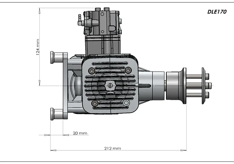 DLE170 бензинового двигателя 170CC двухцилиндровый двухтактный