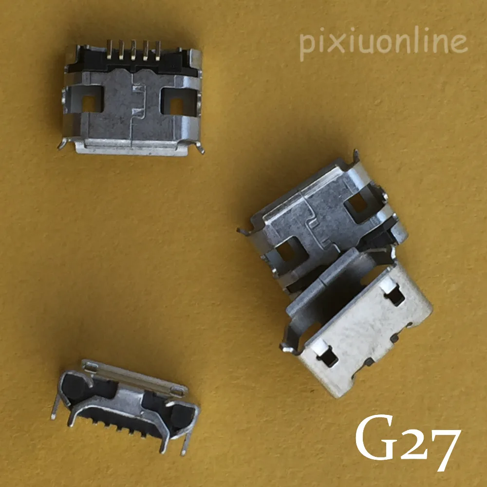 

10pcs G27 Micro USB 5pin Jack Female Socket Connector OX Horn Curly Mouth for Tail Charging Mobile Phone