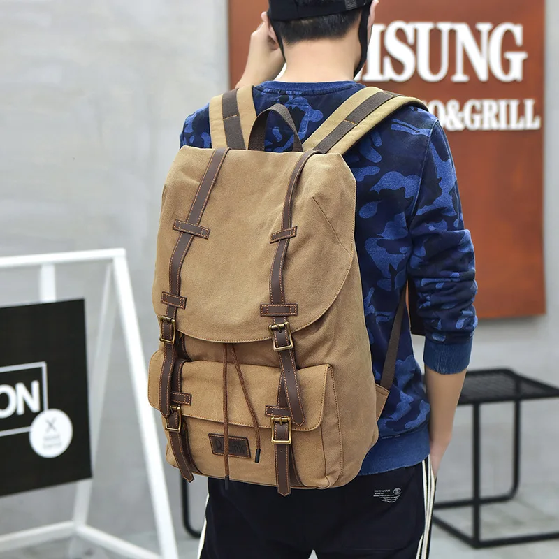 

Large-capacity casual bag fashion new environmental protection canvas bag travel thick wear-resistant backpack elegant charm bag