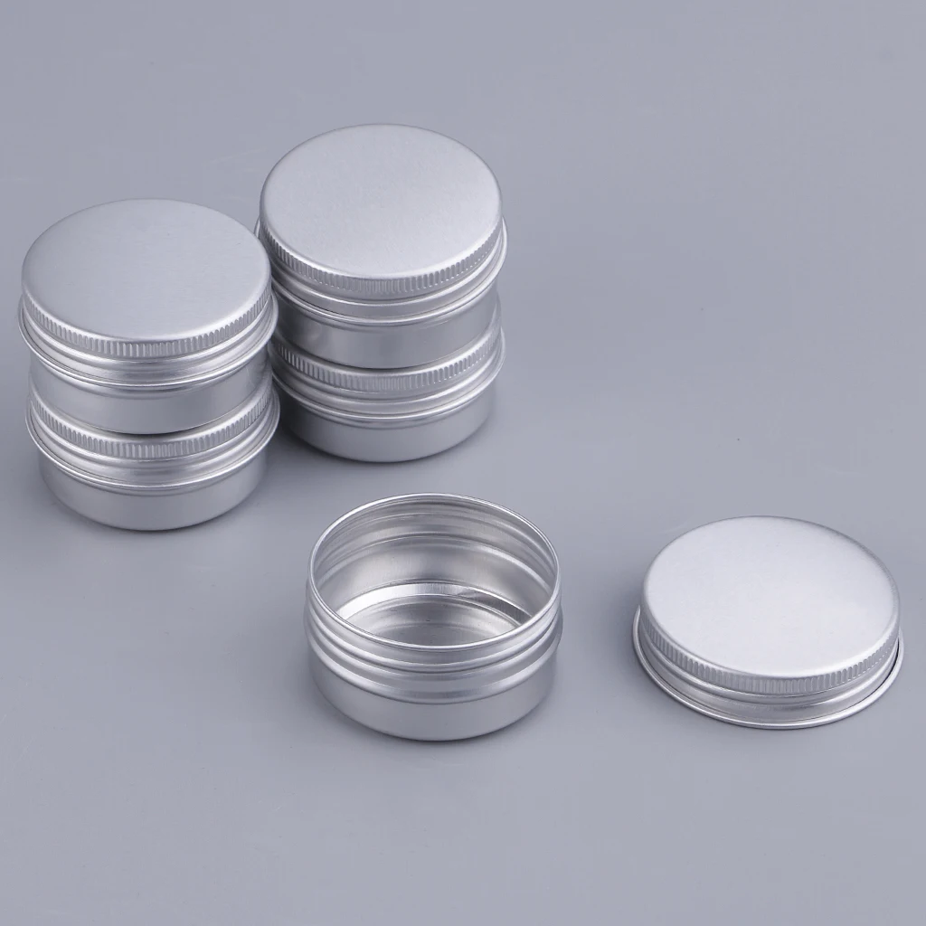 5pcs 30-120ml Balm Boxes Cosmetic Case Cream Make Up Pot Lip Jar Tin Aluminum Container Box Bin Bins