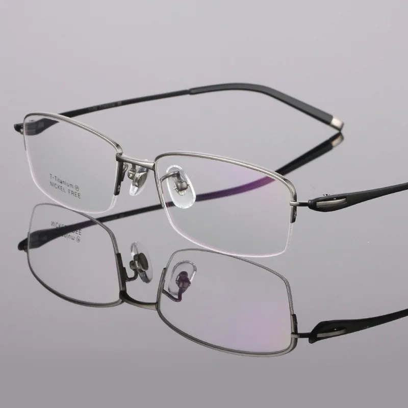 Титановые полуоправы дизайн очки оправа для мужчин очки близорукость очки oculos de grau