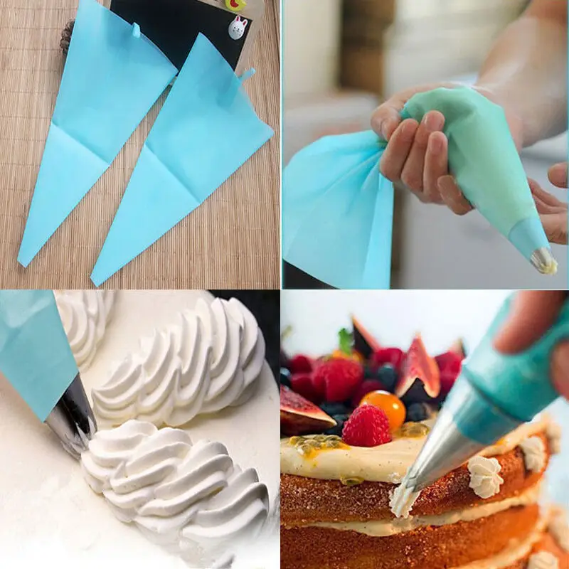 

1Pc Confectionery Bag Silicone Icing Piping Cream Pastry Bag No Nozzle DIY Cake Decorating Baking Decorating Tools Dropship