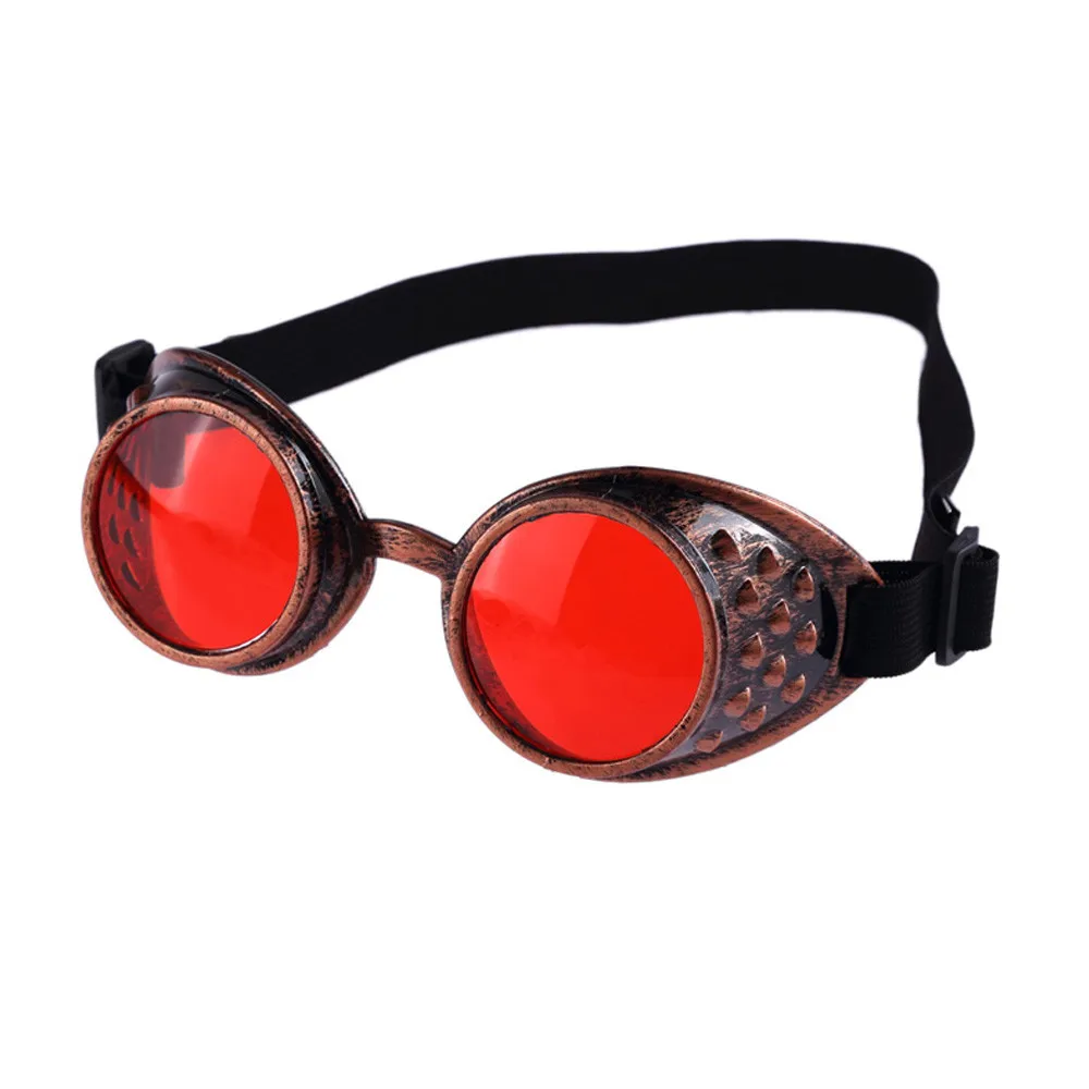 Модные аксессуары Винтажный стиль стимпанк очки сварочные панк очки в стиле косплей для женщин/мужчин Защита от УФ излучения - Название цвета: Красный