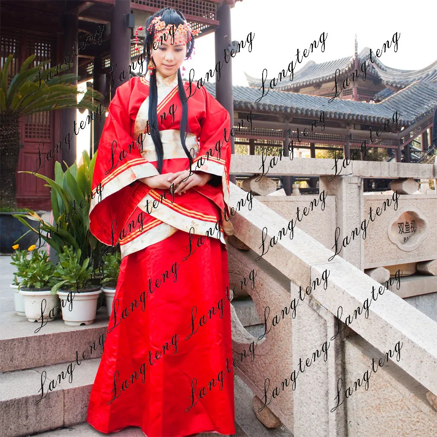 Новинка года древней китайской Костюмы костюм красный hanfu костюм любителей