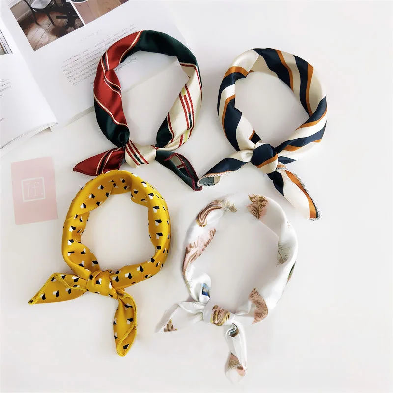 

2019 new fashion wild ladies square scarf silk touch decorative scarf ladies