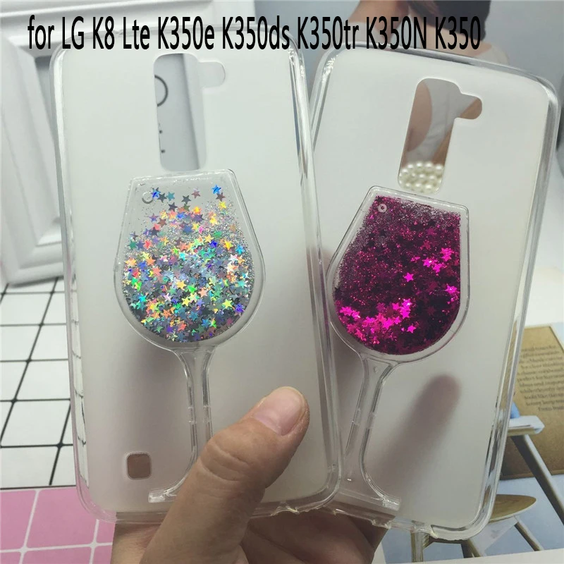 

Glitter Quicksand Phone Cases for LG K8 Lte K350e K350ds K350tr K350N K350 Case Bling Cute Soft Silicon Back Cover 3D Capa