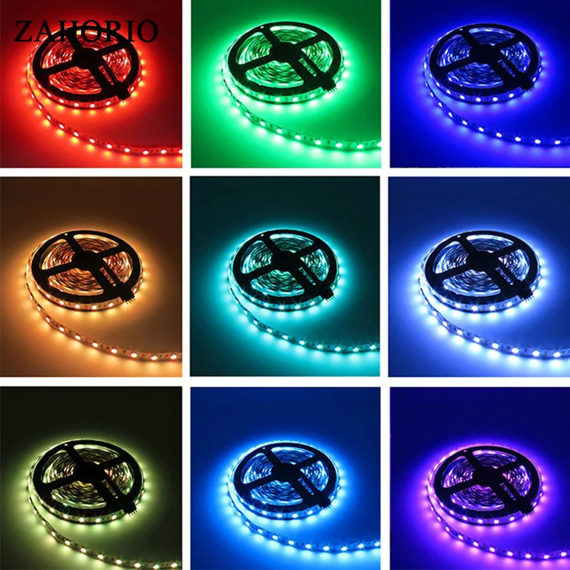 ZAHORIO SMD5050 Светодиодные ленты RGB не Водонепроницаемый DC 12 В IP65 60 Светодиодный s/m 5
