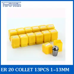 ER20 collet set (1-13 мм) er20 Цанга Весна Цанга для фрезерный станок инструмента и мотор шпинделя наивысший стандарт качества