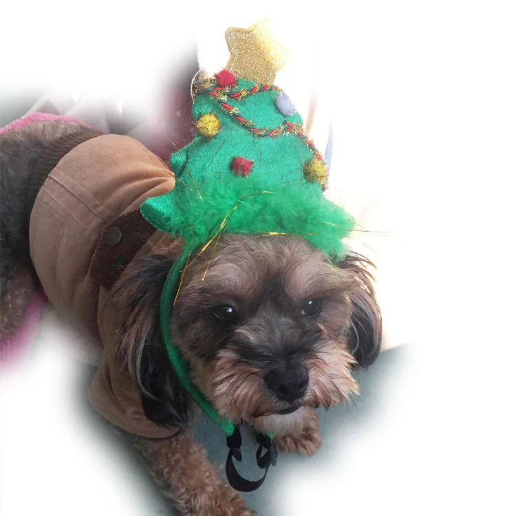 Милая Пижама с рождественским принтом, пижама маленькая домашняя собака Шапки накидка для собак, кошек, щенков Уход за лошадьми аксессуары для волос головные уборы для собак вечерние на день рождения шляпа на Хеллоуин костюм