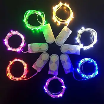 

2M 20-Leds Copper Wire CR2032 Battery Powered LED Wedding Party Fairy String Lights Garden Handrail Holiday Christmas Decoration