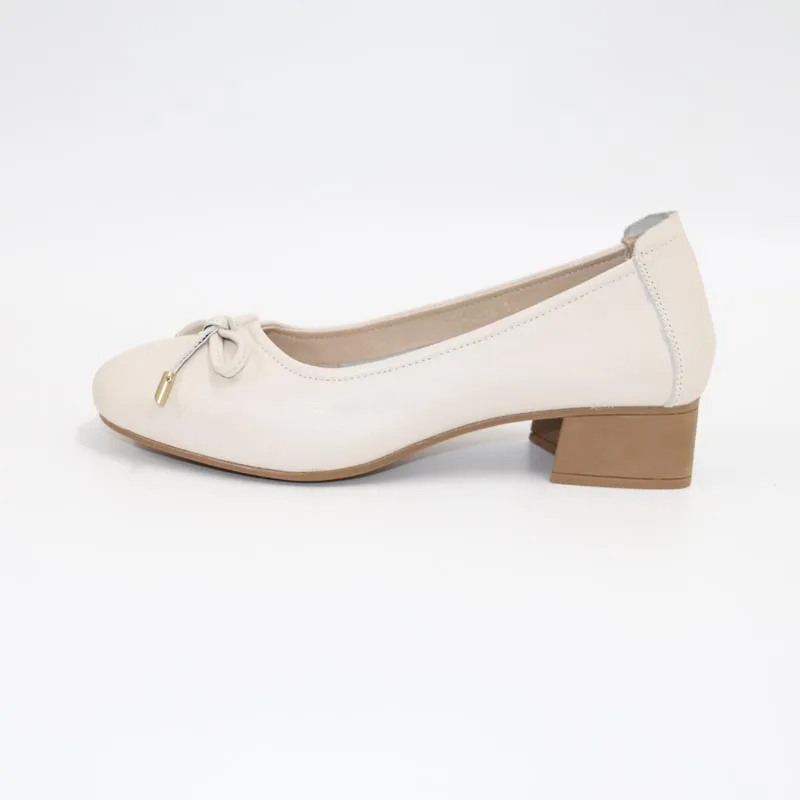 High heel leather shoes for womenButterfly-knotted cowhide high-heeled shoe womanFashion women's shoesLeather Mom's Shoes