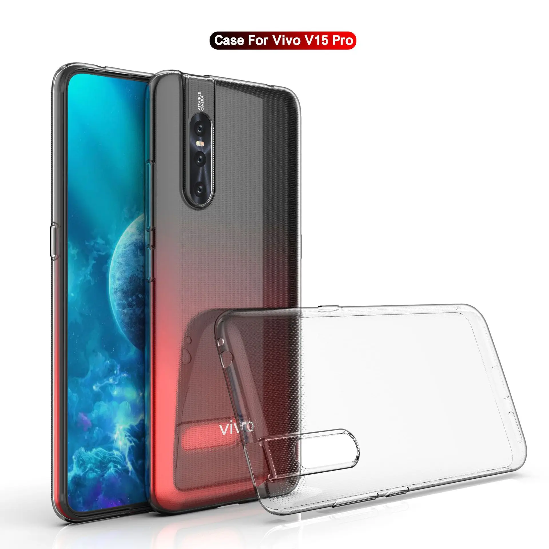 

For Vivo V15 V15pro V15 pro V 15pro V 15 pro Shockproof Soft Clear TPU Cases Capa Clear phone Case shell Fundas Coque