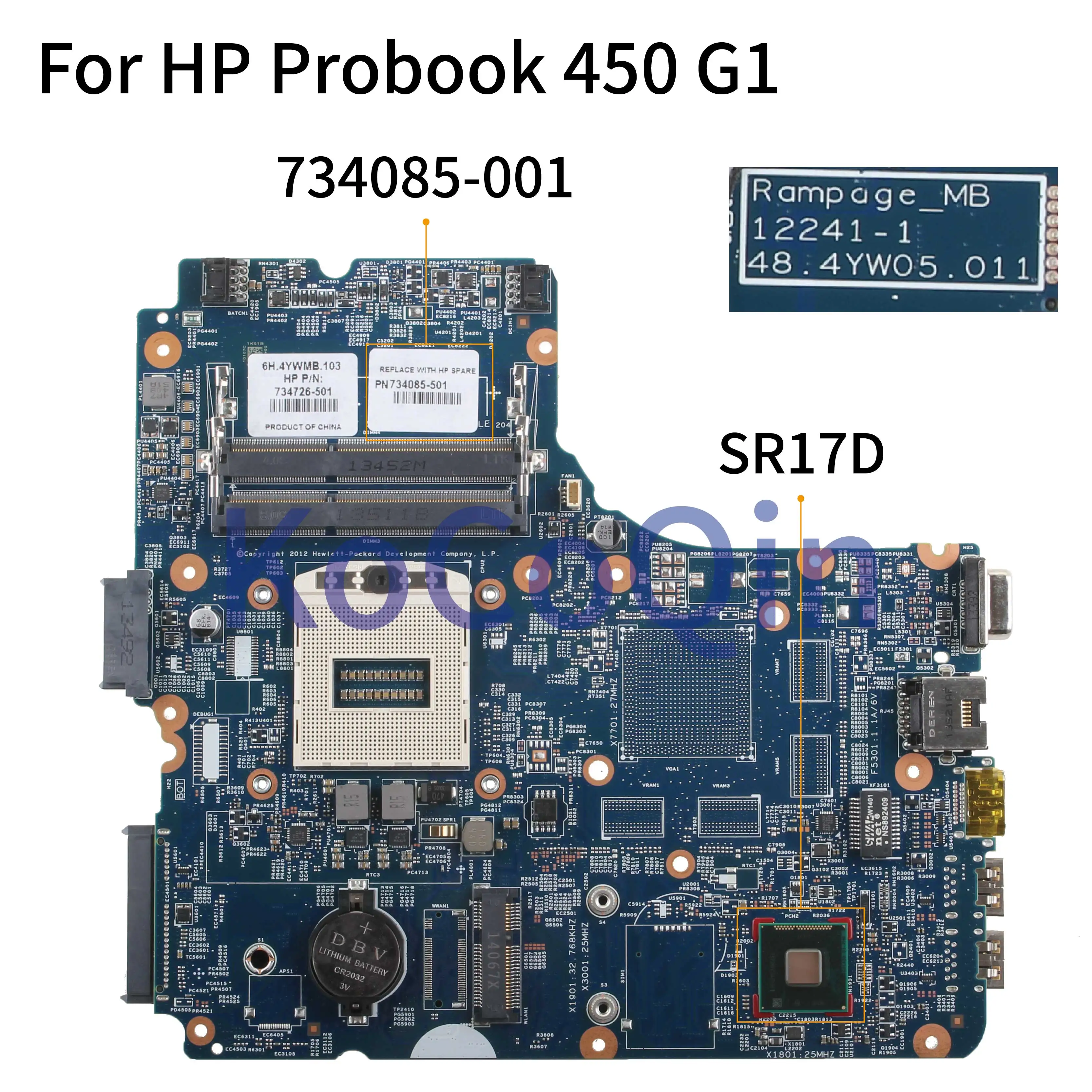 KoCoQin материнская плата для ноутбука hp Probook 440 G1 450 G1 материнская плата 734085-001 734085-501 12241-1 48.4YW05.011 SR17D