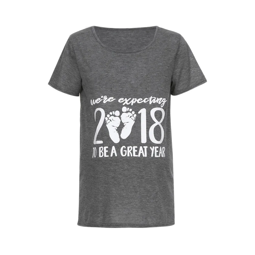 Новая Весенняя мода 2019 для женщин, с принтом в виде букв, для беременных, Повседневная Блузка для кормящих детей, летняя Мягкая Футболка для