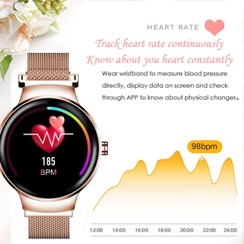 

Fitness Tracker Women Smartwatch IP67 Waterproof Heart Rate Smart Wristband Lady Smartband Smartwatch Female Luxury Watch pk H3